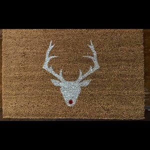 Custom Rudolph Outline Christmas Doormat